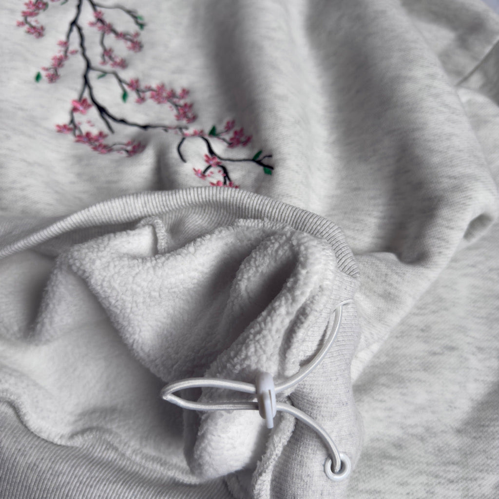 Sakura hoodie - White Marle